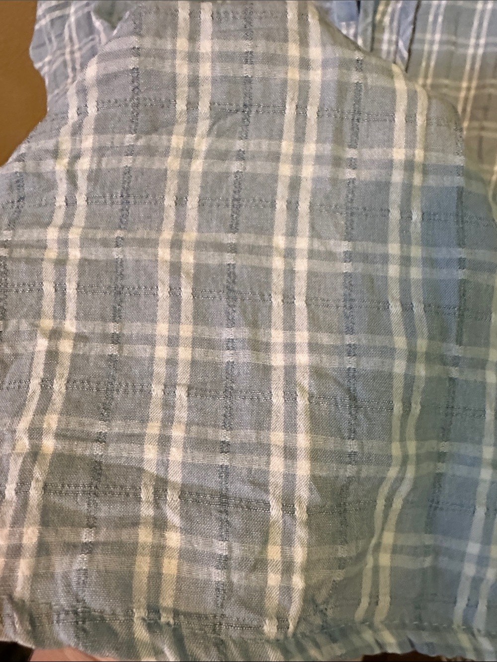 Blu Pepper Light Blue Plaid Ruffle Sleeve Tie-Neck Top - Picture 11 of 11